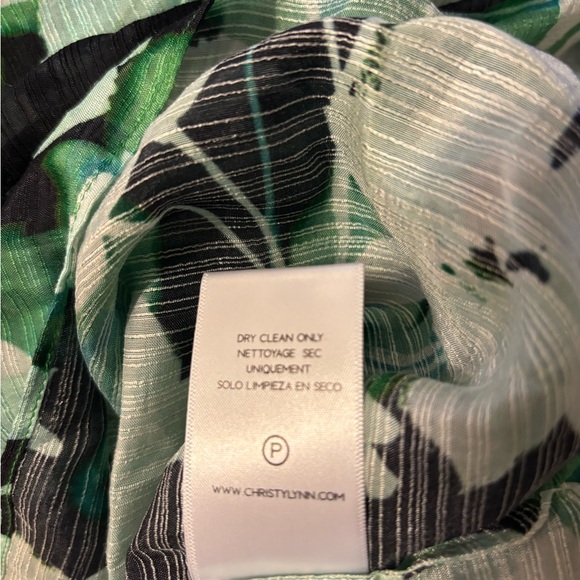 Christy Green Floral Off-Shoulder Blouse Large - Picture 6 of 6